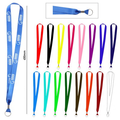 3/4'' Full Color Polyester Value Lanyard w/ Metal Circle Hook