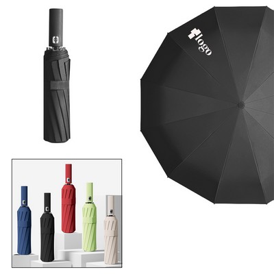 24-Rib Reinforced Folding Umbrella
